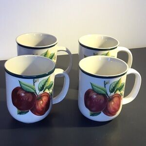 4 Vintage Apple Mugs Casuals by China Pearl
